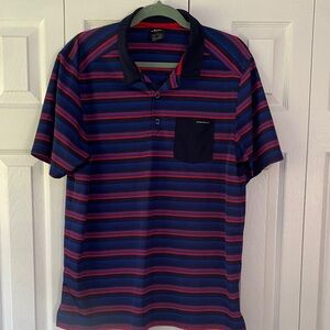 Croft & Barrow Men's Polo Shirt - Blue and Red Stripes